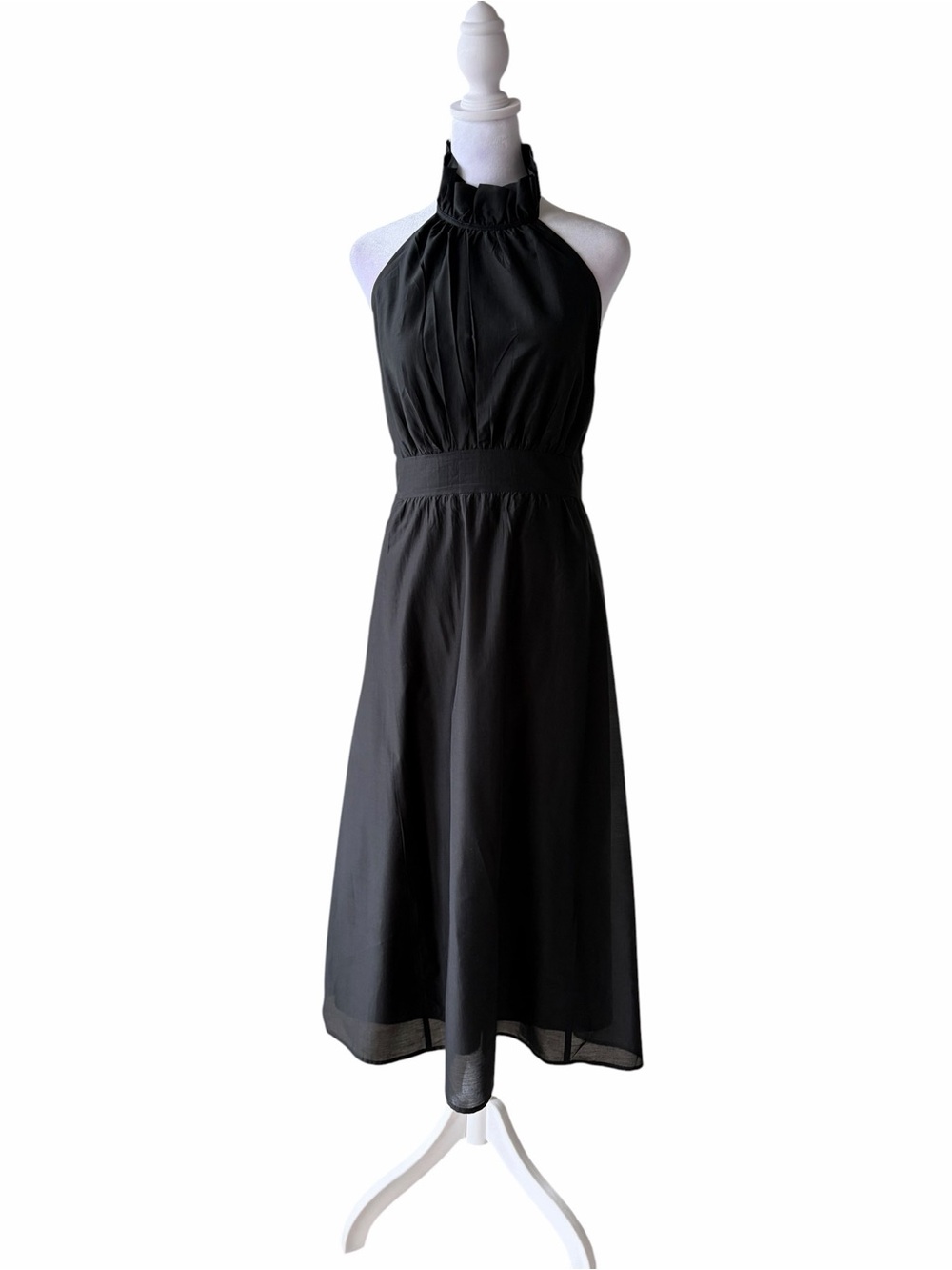 Banana Republic Black Halter-Neck Midi Dress